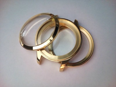 47mm watch case. DIY watch making. Stainless steel. PVD Yellow color. 