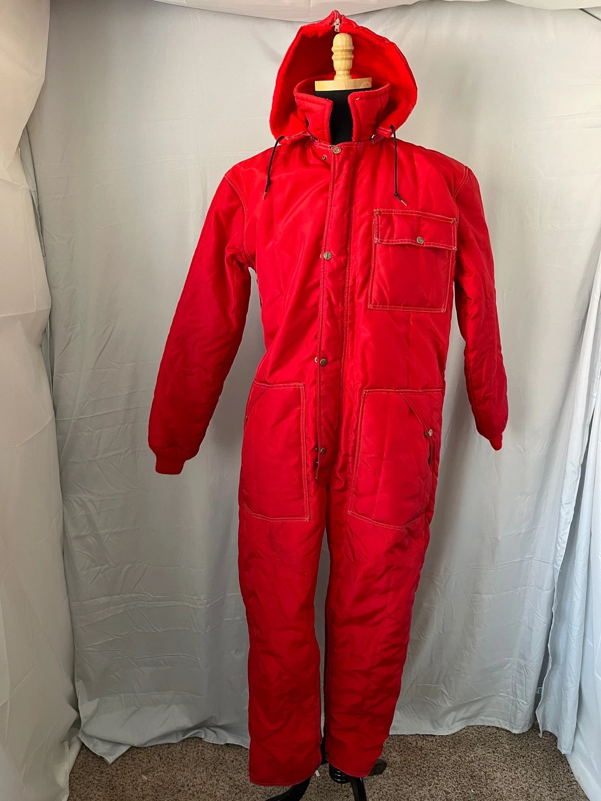 Vintage RefrigiWear Garment Red Insulated Overall/Suit