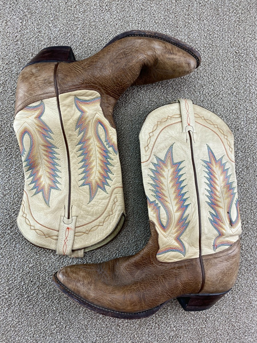 Tony Lama ブラウン ウエスタンブーツ Tony Lama Brown Cowboy Boots Western Men's 1617 9M Embroidered