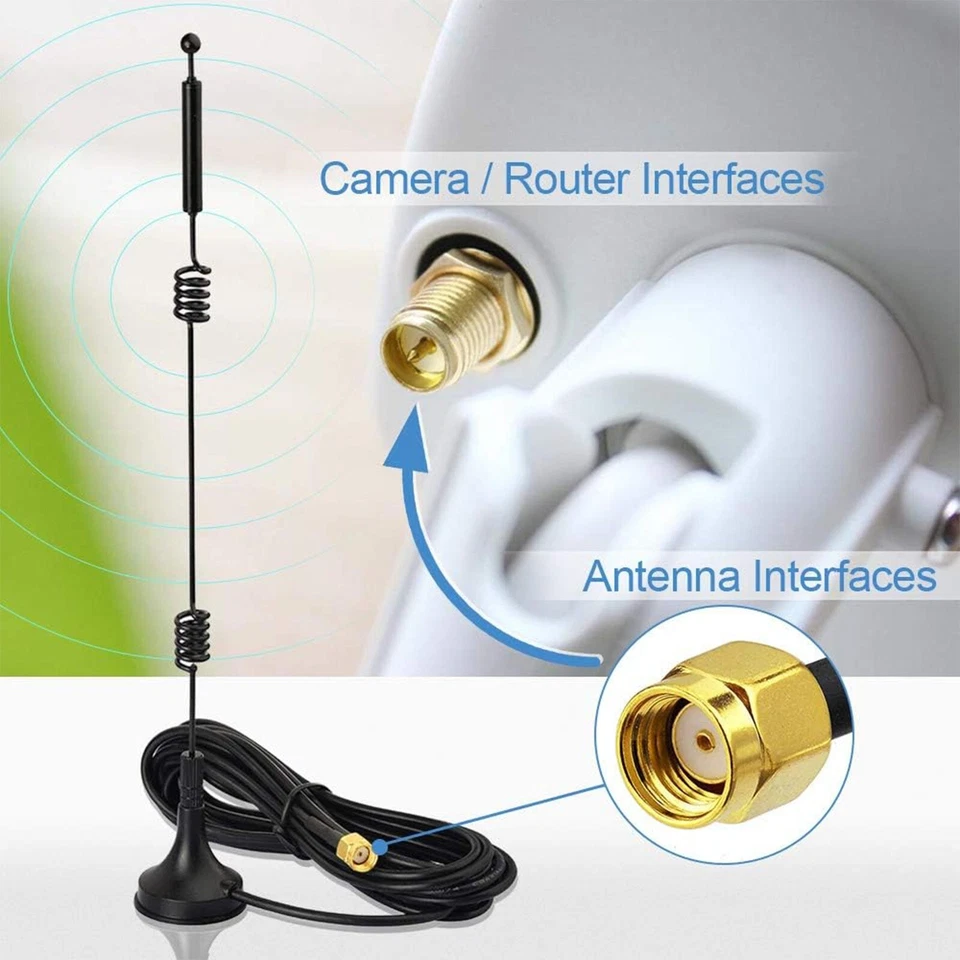 RP-SMA Male Antenna Wi-fi Booster HD Wireless Camera Antenna with Magnetic Stand - Image 2 of 4