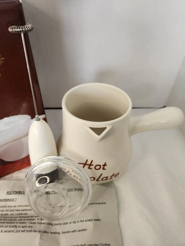 Juego de olla y espumador de cacao caliente gourmet 28 OZ Swanky Barn Foto 3 de 4