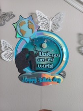 Holographic and Personalized Cake Topper Happy Father's day