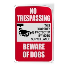 Vertical Vinyl Stickers Sign No Trespassing Protected Surveillance Beware Of Dog
