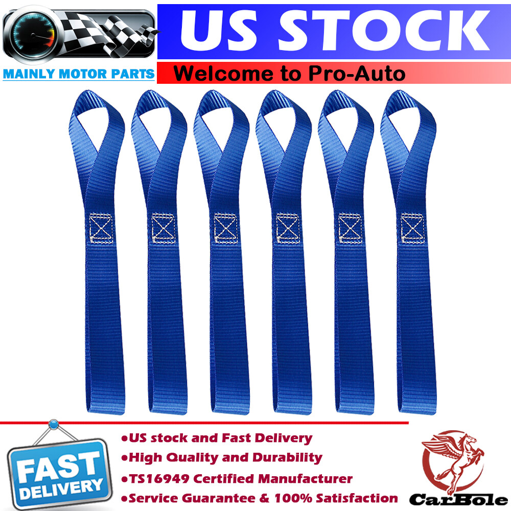 6-Pack Heavy Duty Soft Loop Tie Down Straps – 1,500 Lb Capacity, 1" X 12" For Motorcycle, ATV, UTV