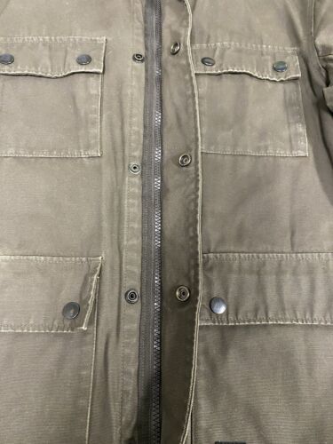 Dunderdon Giacca Utility in Tela di Cotone Cerato Verde Oliva - Uomo Medium - Foto 3 di 10