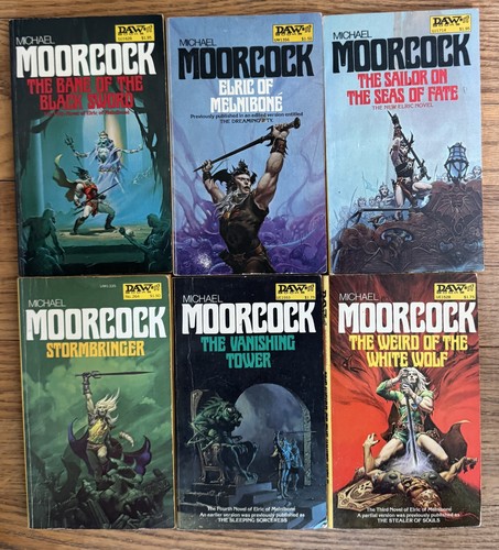 Complete Series Set ELRIC SAGA 1-6 Michael Moorcock Lot Daw Editions Complete Series Set ELRIC SAGA 1-6 Michael Moorcock Lot Daw Editions