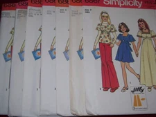 UNCIRCULATED 1975 SIMPLICITY 6867-GIRLS SQ NECKLINE DRESS & TOP PATTERN 7-14½FF