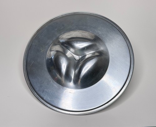 Vintage Art Deco Large 12" Chrome Cocktail Serving Tray w/ Red Bakelite Knob - Picture 7 of 9