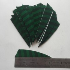 50PCS 3inch Striped Dark Green Shield Fletches Feathers Fletching RW LW