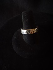Artisan Sterling Silver Band Ring with Stamped Geometric Navajo Pattern Size 8.5