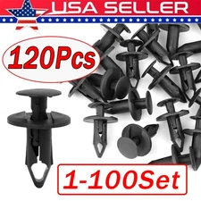 120 x 8mm Bumper Clips Retainer Auto Car Plastic Rivets Fastener Fender Push Lot