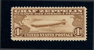 drbobstamps US Scott #C14 Mint HR OG Zeppelin Airmail Stamp (See Description)