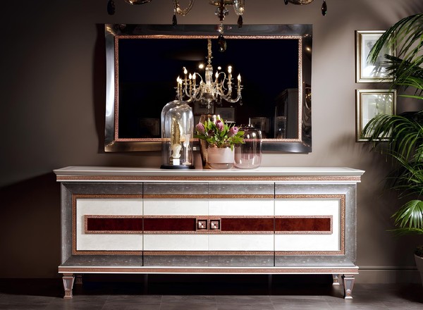 Kommode Mit Spiegel Holz MöBel Anrichte Luxus MöBel 2Tlg Garnitur Arredoclassic-image
