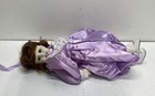 Porcelain Doll Marked Flannine Lee 19 Inch Purple Satin Dress — photo 5