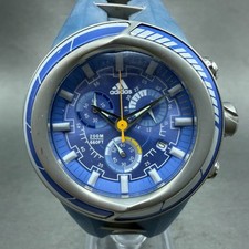 Adidas Adi-Star-Pro Chronograph Watch Men 42mm Blue Dial Steel Date Round Newbat