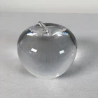 Vintage Tiffany & Co Crystal Clear Glass Apple Paperweight Figurine Engraved