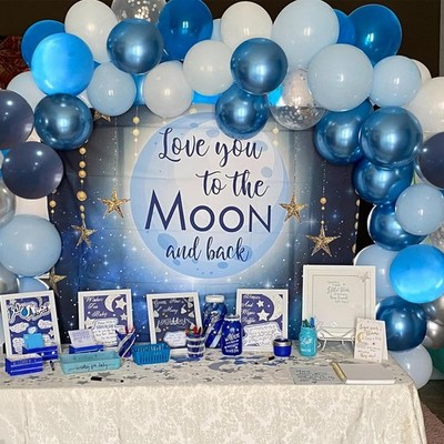 Wholesale 60Pcs 12'' Chrome Blue Balloons Kit