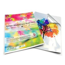 50 A4 Glossy Vinyl Sheets, Waterproof, Metallic Pearlescent, Self Adhesive R...