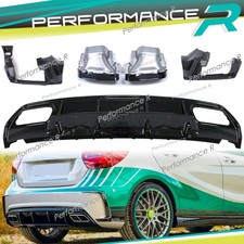Heckdiffusor Schwarz Auspuff für Mercedes A Kl. W176 A45 AMG Line 15-18 OHNE ABE Heckdiffusor Schwarz Auspuff für Mercedes A Kl. W176 A45 AMG Line 15-18 OHNE ABE