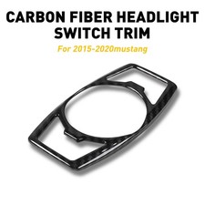 Carbon Fiber Grain Headlight Switch Cover Trim for Ford F150 & Mustang 2015-2020
