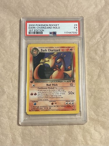 PSA 5 Dark Charizard Holo 1st Edition #4 Rocket Pokemon TCG