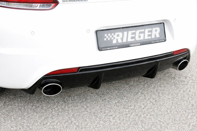 Rieger Heckeinsatz Diffusor passend für VW Scirocco 3 R orig. Endrohre 00088098