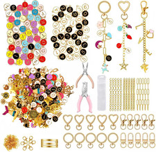481 Pcs Charms Lip Gloss Keychain Making Kit,Including 218 Charm Pendants,20 Key
