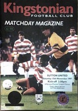 Kingstonian V Sutton United - 1997/98 Rymans Premier League - 15th November 1997