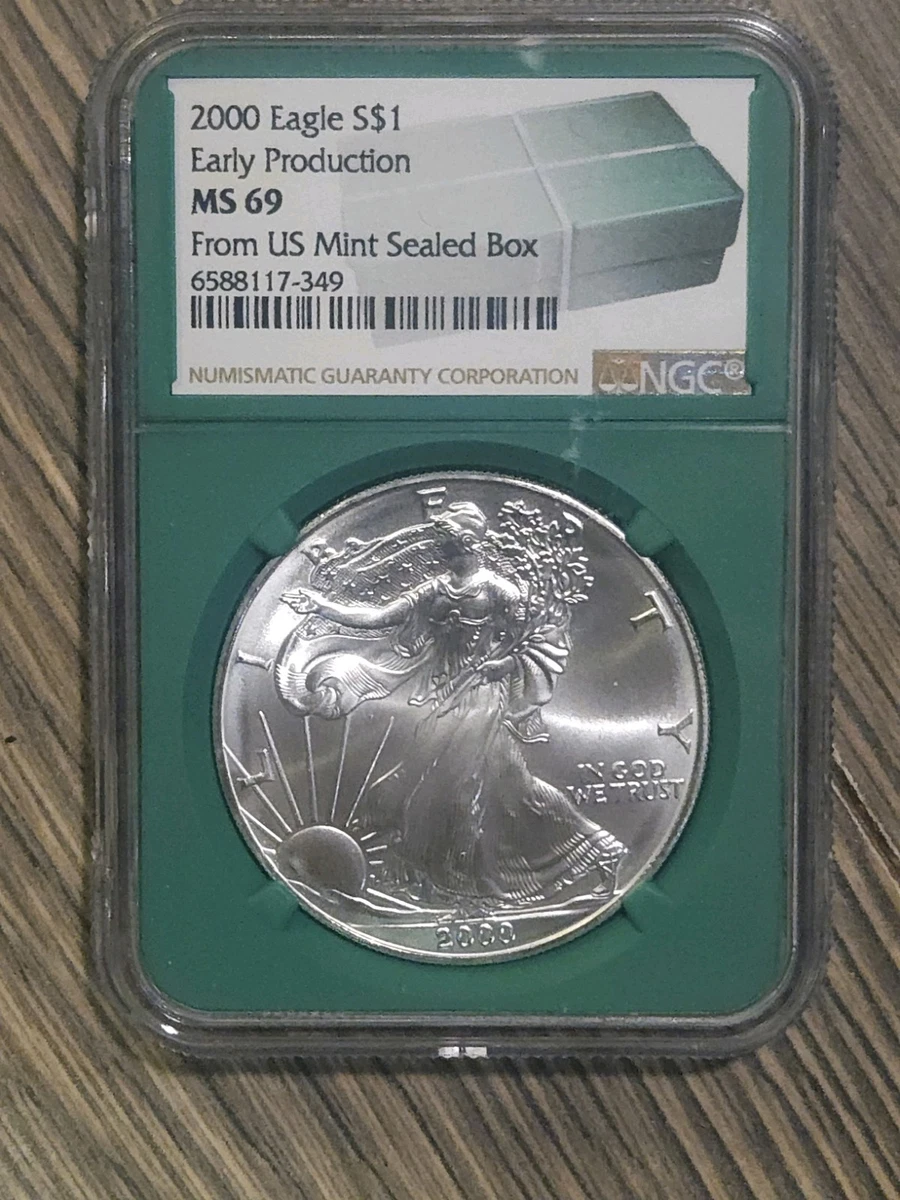 2000年 ミレニアムデザイン 銀 American Eagle MS 69 Graded 2000 Silver Bullion Coins for sale | eBay
