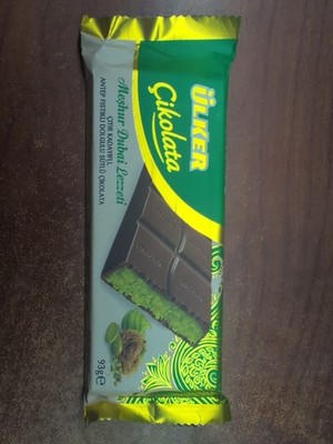 Ulker Dubai Pistachio Bar 93g Pistachio Filled Milk Chocolate With Crispy Kataif