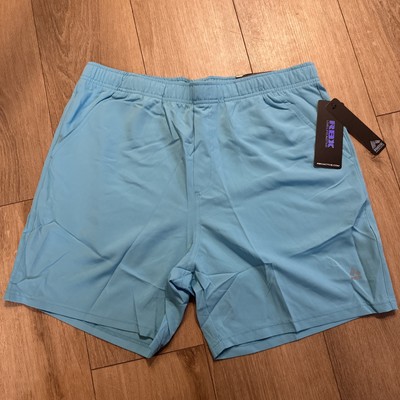 RBX Men s Performance Training Shorts Royal Aqua Blue Wicking Large 7  NEW