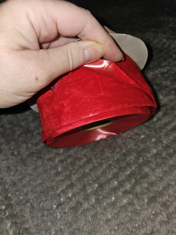 Berwick Veltex Flocked Poly Craft Ribbon, 2-1/2-Inch Wide by 25-Yard Spool, Red - Image 2 of 4