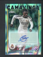 2024 Topps Chrome UEFA UCC Eduardo Camavinga Auto Aqua Lava 85/199