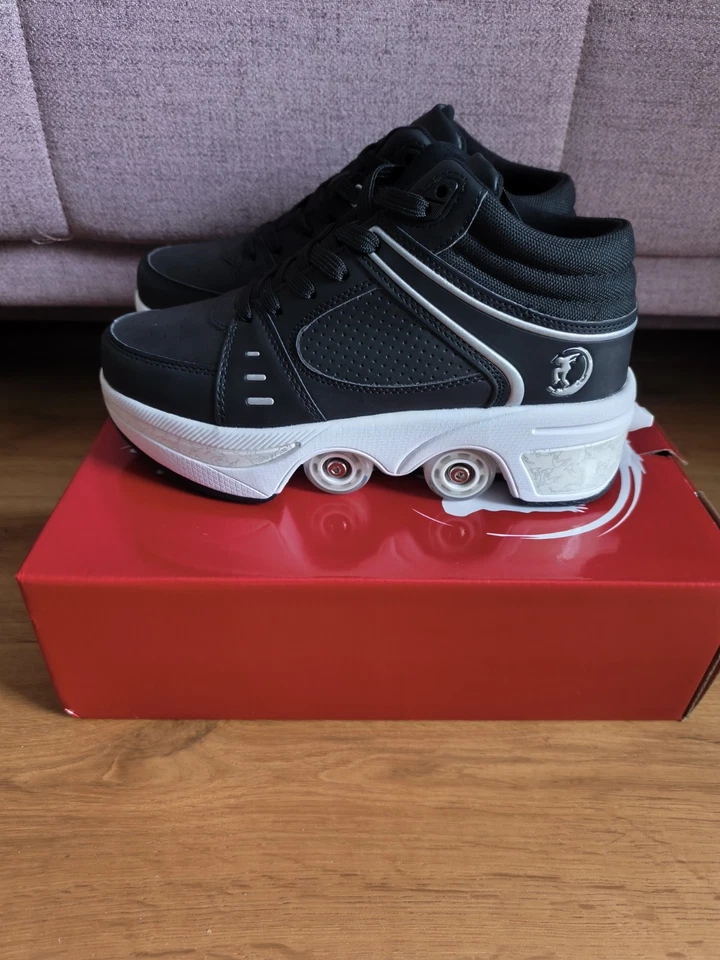 Stylische Rollschuhe / Skateschuhe mit ausfahrbaren Rollen – Größe 36 – Neu OVP - Bild 4 von 4