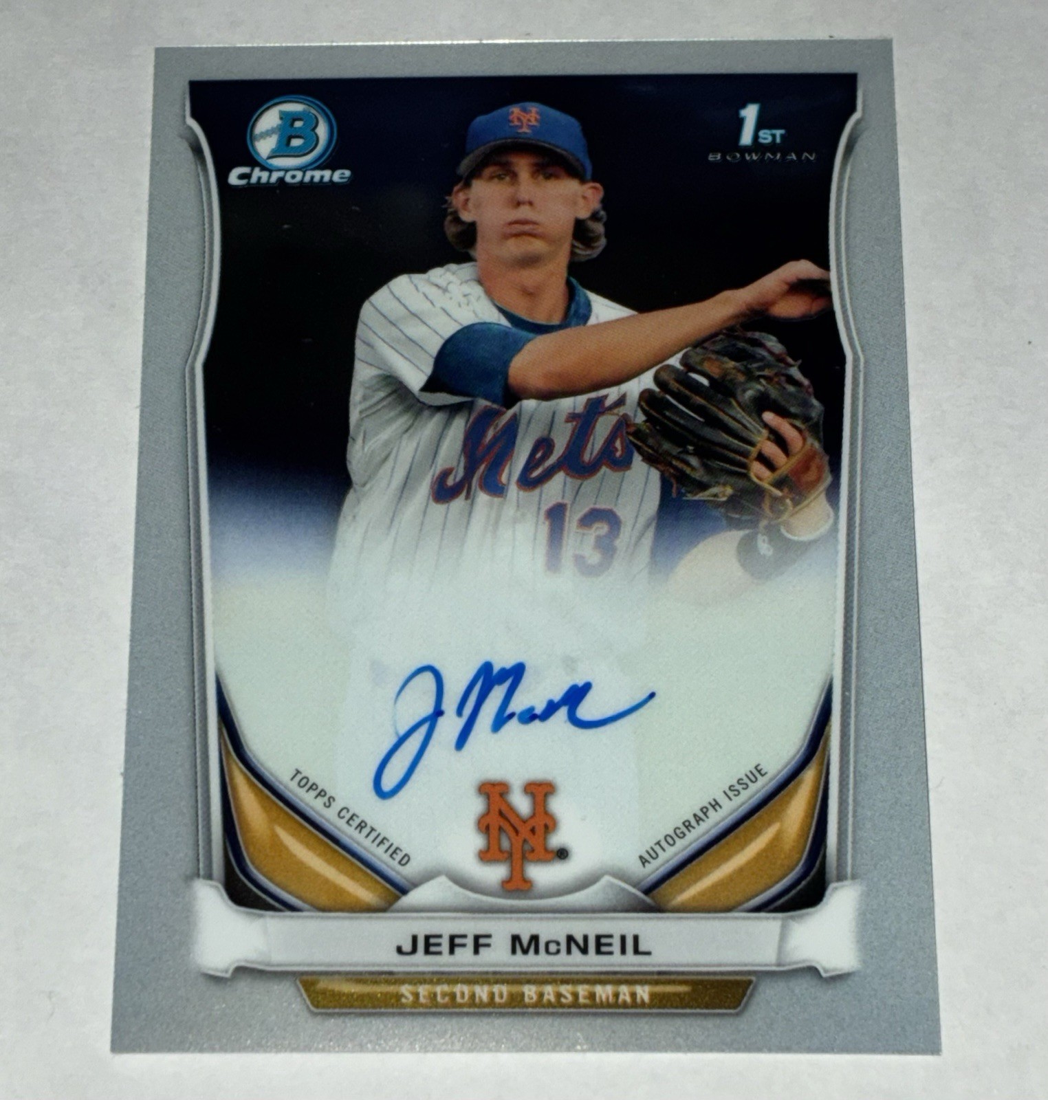 2014 Bowman Chrome Jeff McNeil 1st Autograph RC Auto Clean/ Centered!