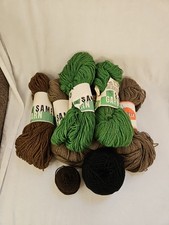 Norwegian 100 Wool Yarn Lot 75 - 100g/skein Brown, Green And Black
