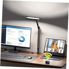 LED Desk Lamp for Home Office, Eye-Care Double-Sided Desk Light with Black