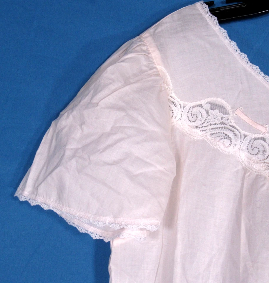 NUEVO CON ETIQUETAS SARA BETH Camisón Fino Césped ENCAJE FLORAL BORDADO Casa Granja Talla L Foto 3 de 4