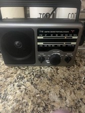 T16 AM/FM 2-Band Portable Radio Black Gray Compact Model T16
