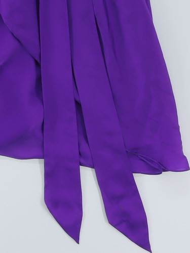 Vestido midi Alice Temperley para mujer Reino Unido 10 púrpura 100 % seda línea A - Imagen 4 de 5