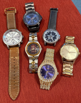 Watch Lot GOLDTONE TECHNO RAVE CHARLES RAYMOND DALLAS TITANIUM Parts Repair