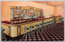 K32/ Rochester New York Postcard Linen Jenks Avenue Restaurant Interior 1410