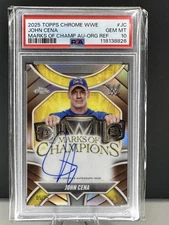 2025 Topps Chrome WWE John Cena Marks of Champions Orange Auto #/25 PSA 10 POP 5