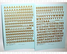 K4 Water Slide Decals Gold 3/8 Inch Bold Gothic Letter Number Alphabet