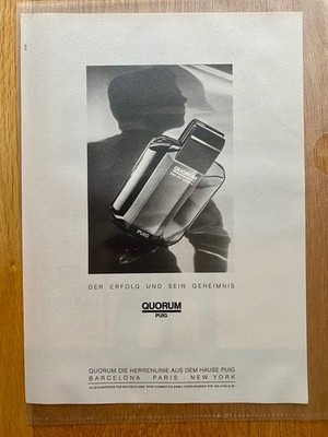 1987 Quorum Puig Herrenlinie Paris New York Vintage Ad Retro Werbung Reklame