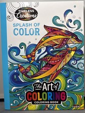 Adult Coloring Books Lot 2 Crayola Florals + Splash of Color Art Therapy New