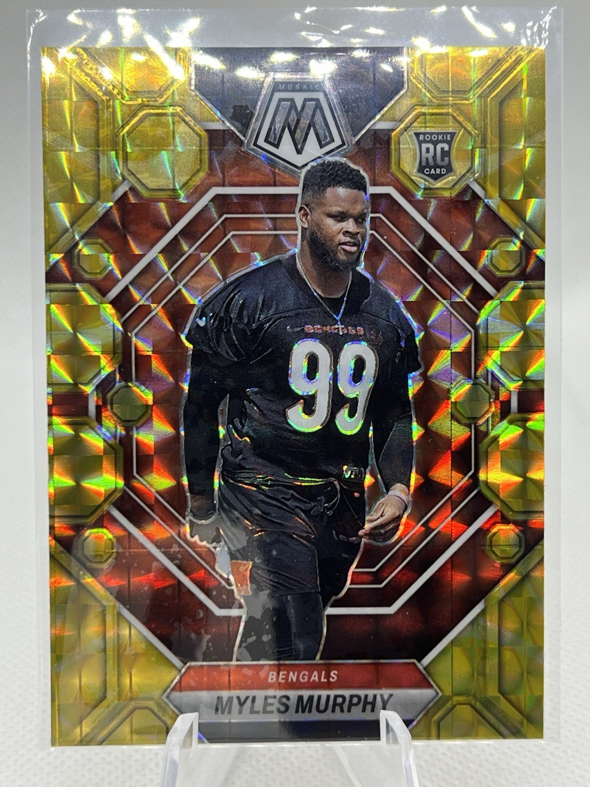 2023 Panini Mosaic - Rookies Myles Murphy #351 Reactive Yellow Mosaic Prizm (RC)