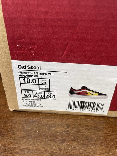 Vans Off the Wall Old Skool Herren Größe 10 Flame schwarz weiß Skateboardschuhe - Bild 4 von 8