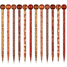 12 Pieces Wooden Hair Sticks Bulk Vintage Japanese Chinese Hairpins for Women De