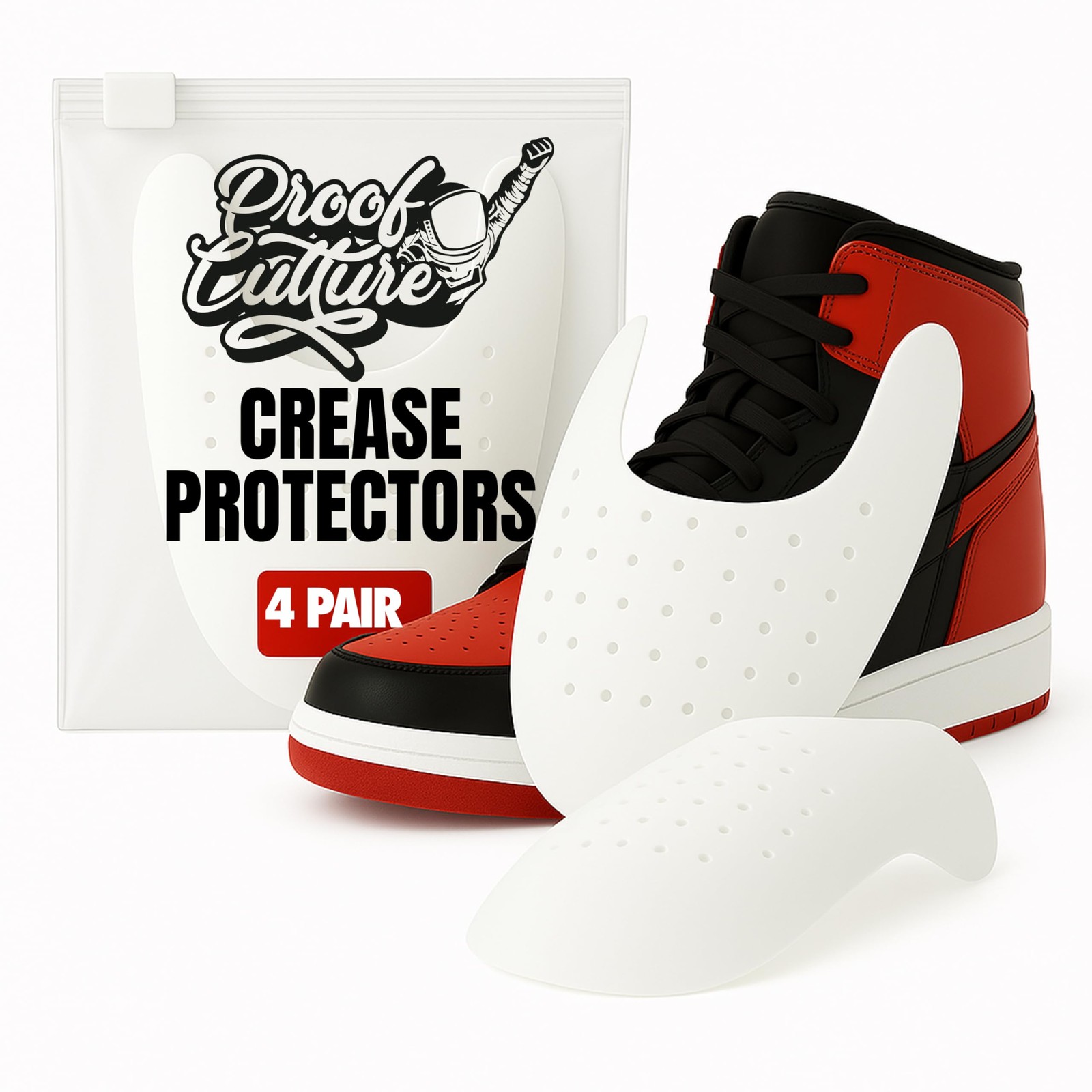 - 4 Pairs of Crease Protectors Compatible with Nike, Jordan 1, Dunks, Air For...